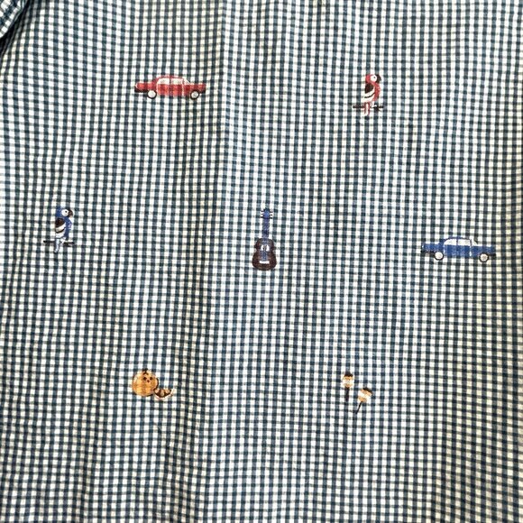 Robert Graham Short Sleeve Check, Cars, Booze, Cigar Button Down Men's Sz 3XL - Picture 7 of 11